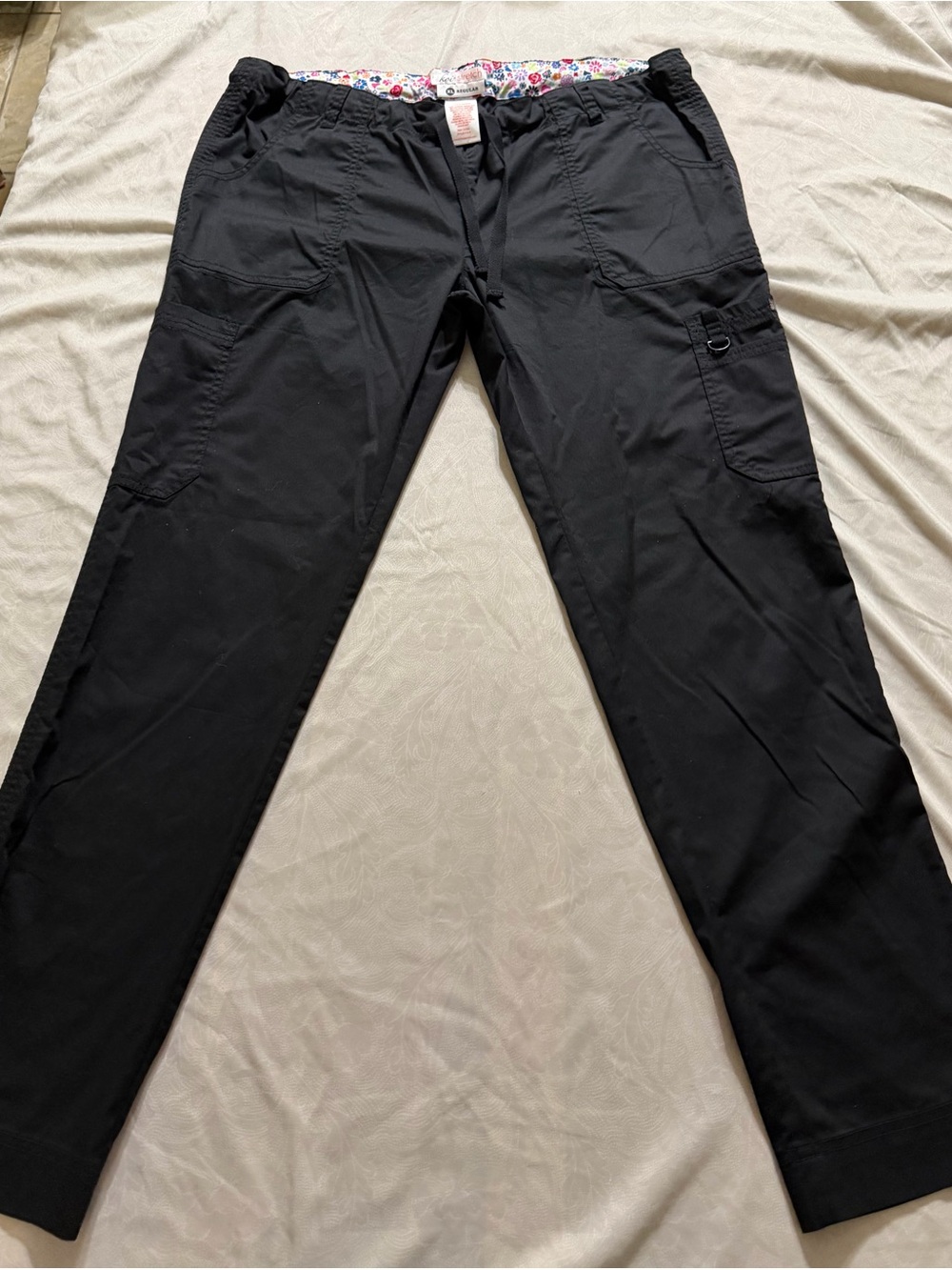 Koi Stretch Scrub Pants XL Regular Black Cargo Medical Nursing Uniform